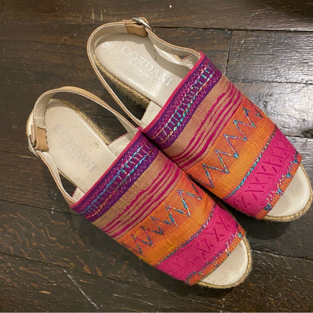 Cordani Pink and Orange Woven Sandals